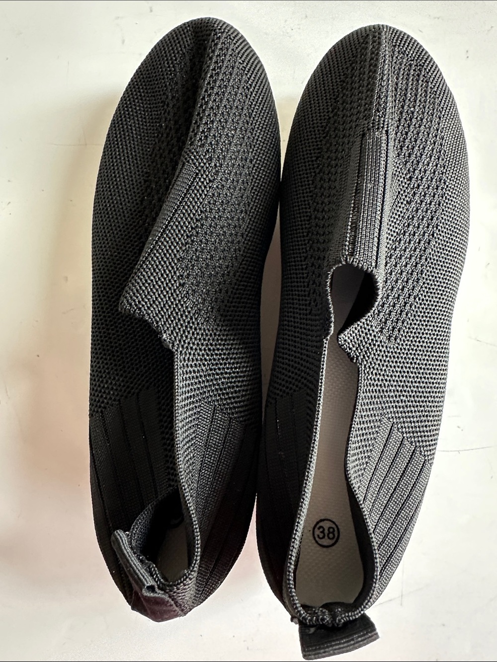 Source Unknown Black Knit Slip-On Sneakers